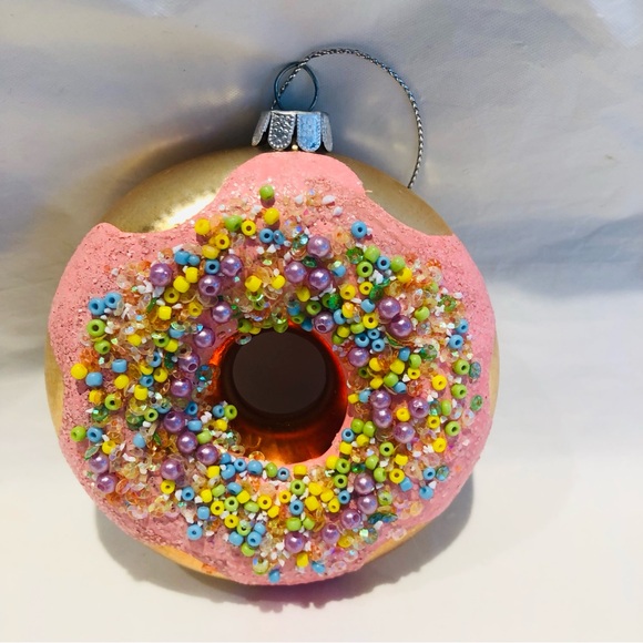 3 GLASS ORNAMENTS / Muffin Doughnut Pie / Baked Good Bakery / Christmas - Picture 11 of 12